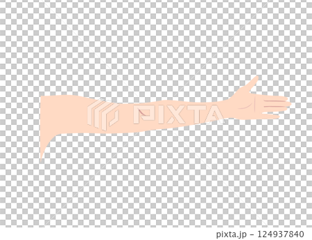Parts illustration of an outstretched arm (palm) Parts illustration of an outstretched arm (palm) 124937840