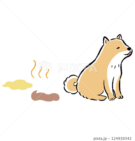 おもらしする犬のイメージイラスト 124938342