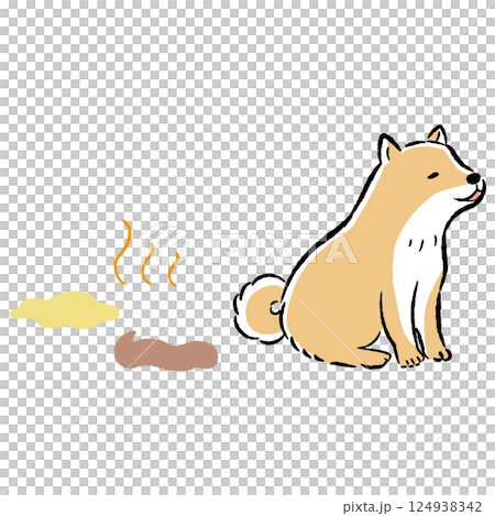 Illustration of a dog peeing 124938342