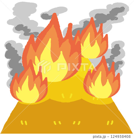 秋の三角の山火事イラスト 124938408