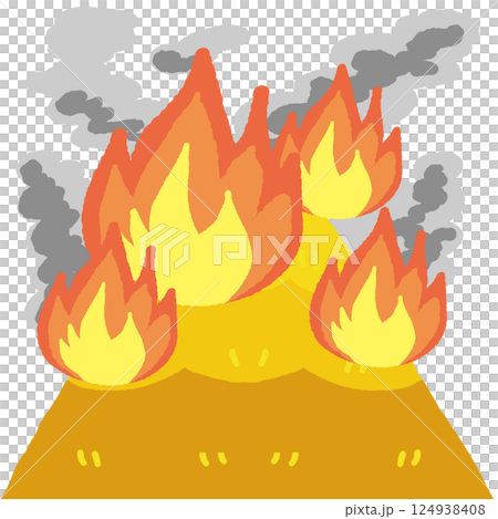 秋の三角の山火事イラスト 124938408