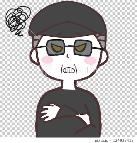 Illustration of a suspicious person 124938418
