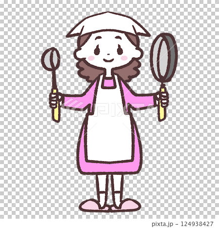 料理スタイル女性イラスト 124938427