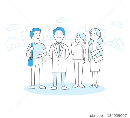 医療チームのイラスト　ベクター 124939007