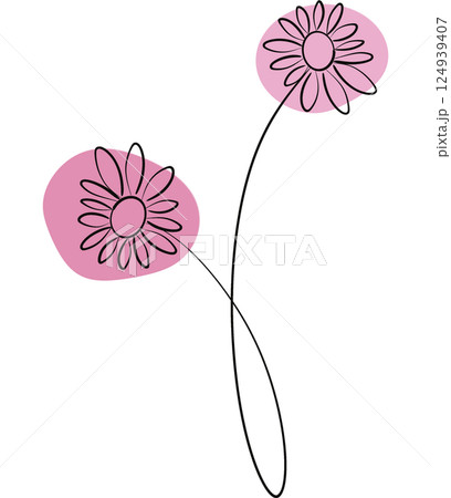 Abstract shape flower hand drawn Abstract shape flower hand drawn 124939407