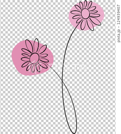 Abstract shape flower hand drawn Abstract shape flower hand drawn 124939407
