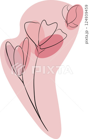 Abstract shape flower and butterfly 124939459