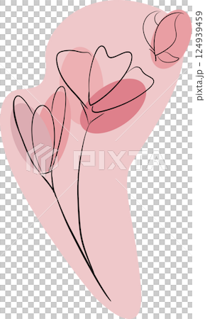 Abstract shape flower and butterfly Abstract shape flower and butterfly 124939459