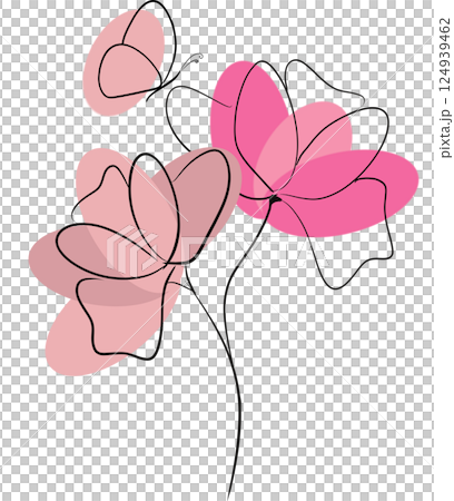 Abstract shape flower and butterfly - Stock Illustration [124939462 ...