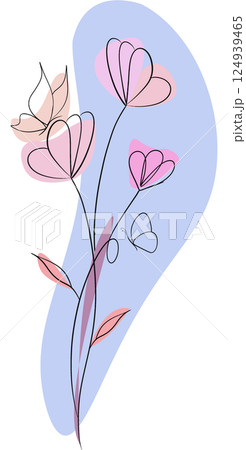 Abstract shape flower and butterfly 124939465