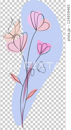 Abstract shape flower and butterfly 124939465