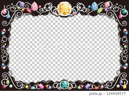 Horizontal jeweled frame (multi-colored with white lines) 124939577