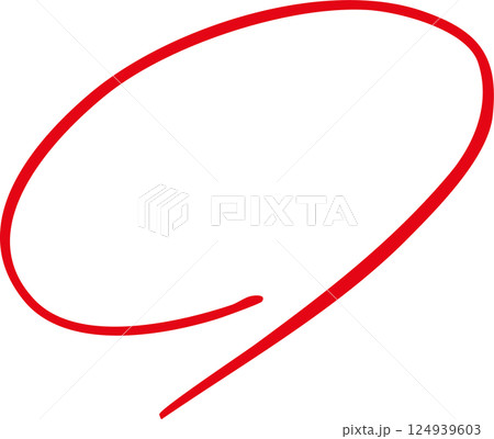 手描き赤丸　採点　テスト 124939603