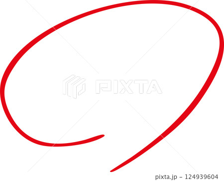 手描き赤丸　採点　テスト 124939604