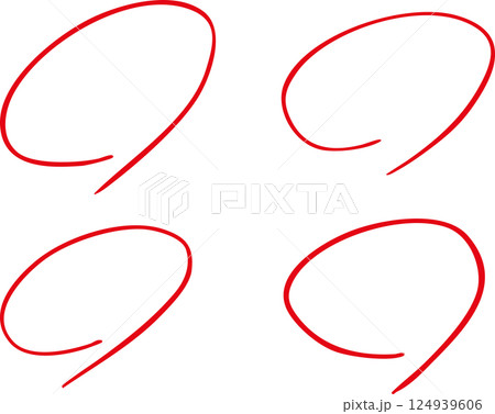 手描き赤丸　採点　テストセット 124939606