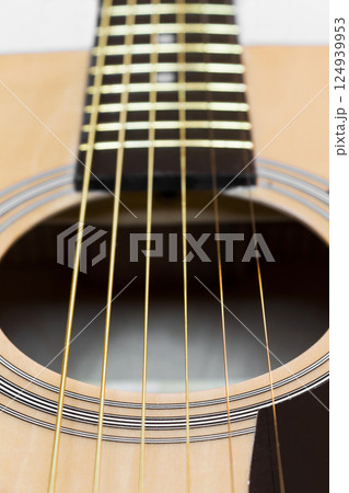 Part of an acoustic guitar 124939953