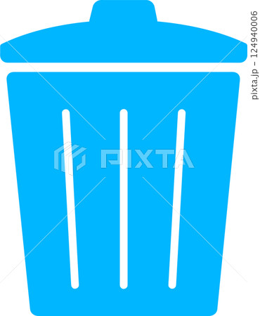 ゴミ箱のアイコン　水色 124940006