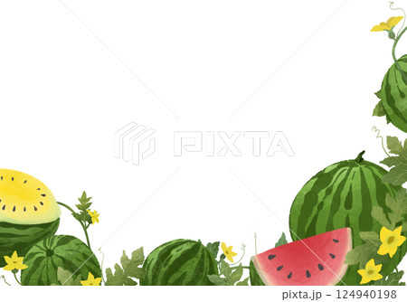 スイカのメッセージカード 124940198