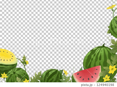 スイカのメッセージカード 124940198