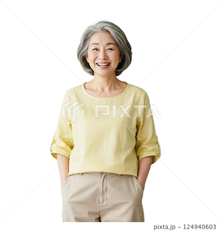 笑顔の高齢女性 124940603