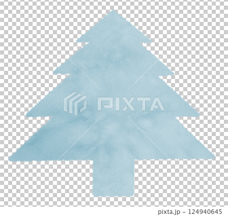 水彩紋理樹形框架插圖素材 124940645