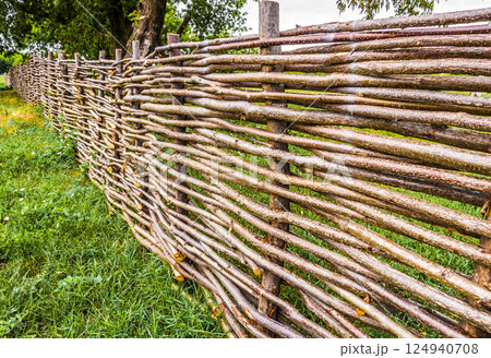 Rural wicker fence Rural wicker fence 124940708