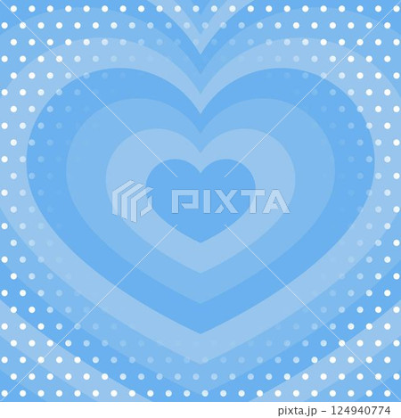 同心状のハートとドットのパターン背景、ポップなデザイン、正方形サイズ 同心状のハートとドットのパターン背景、ポップなデザイン、正方形サイズ 124940774