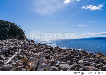 【徳島】出羽島の海岸と青い海 124941054