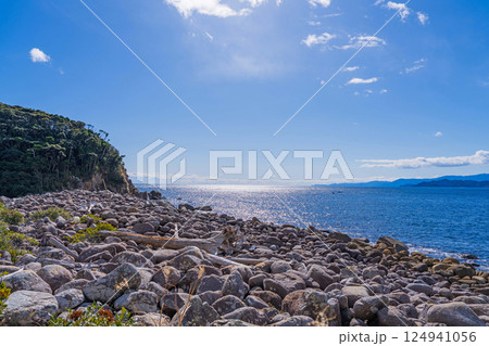【徳島】出羽島の海岸と青い海 124941056