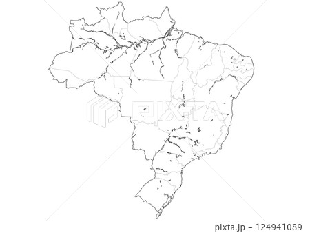 白地図 ブラジル 白地図 ブラジル 124941089