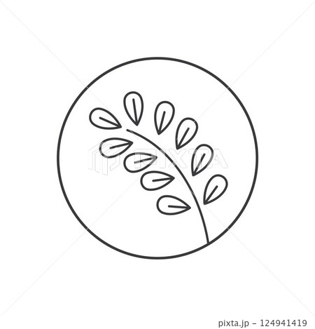 circle line moringa ingredient icon vector element design circle line moringa ingredient icon vector element design 124941419