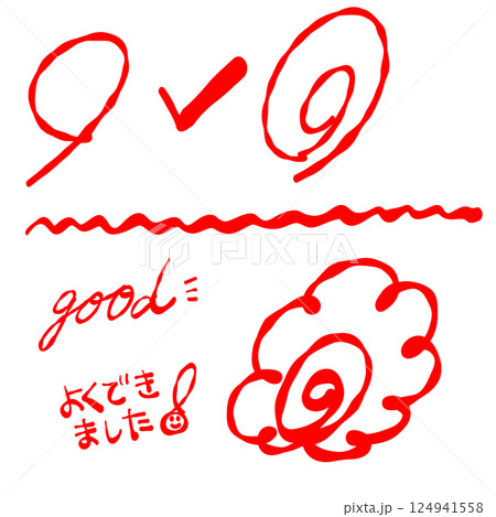 赤ペンセットイラスト 赤ペンセットイラスト 124941558