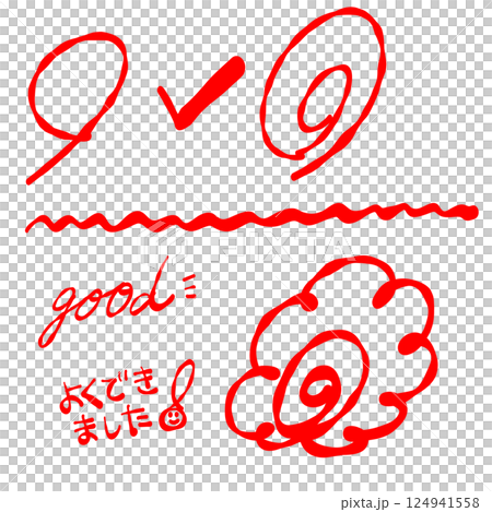 赤ペンセットイラスト 赤ペンセットイラスト 124941558