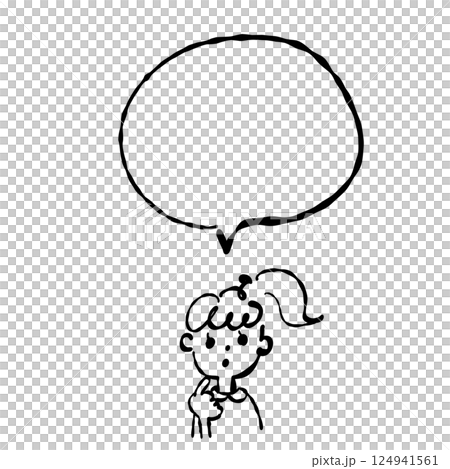 女の子とフキダシイラスト 女の子とフキダシイラスト 124941561