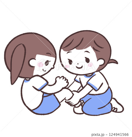 腹筋する女の子イラスト 腹筋する女の子イラスト 124941566