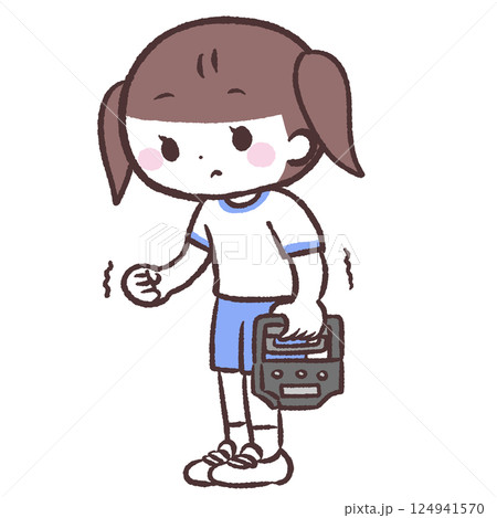 握力をはかる女の子イラスト 124941570