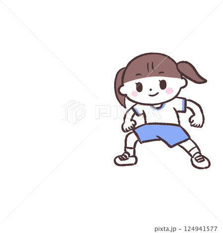 反復横跳びする女の子イラスト 124941577