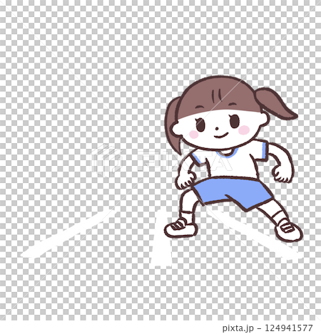 反復横跳びする女の子イラスト 124941577