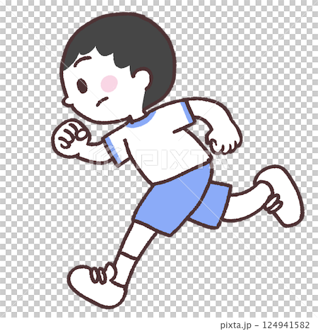 奔跑的男孩插圖 124941582