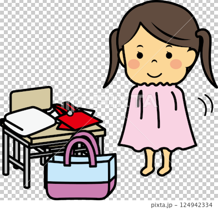 小學女孩換游泳衣 124942334