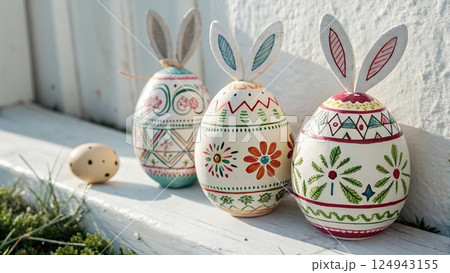 easter eggs on the nest easter eggs on the nest 124943155