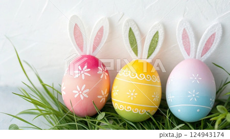 easter bunny with eggs easter bunny with eggs 124943174