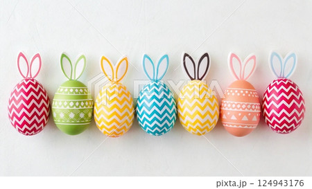 easter composition with eggs and easter eggs easter composition with eggs and easter eggs 124943176