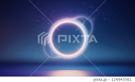 白いフリルのついたリングが光り輝く 白いフリルのついたリングが光り輝く 124943561