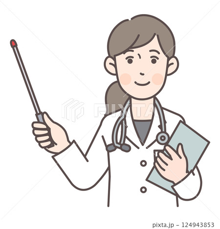 指示棒を持った女医さん 124943853
