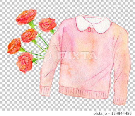 水彩插畫母親節禮物春季針織 水彩插畫母親節禮物春季針織 124944489