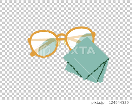 眼鏡と眼鏡拭き-4色 124944529