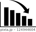 黒い下降棒グラフ 124944604