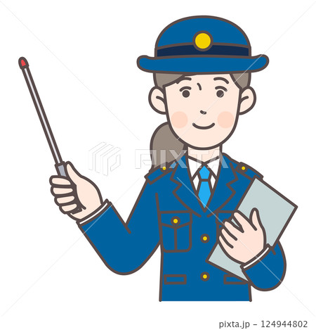 指示棒を持った婦警さん 指示棒を持った婦警さん 124944802
