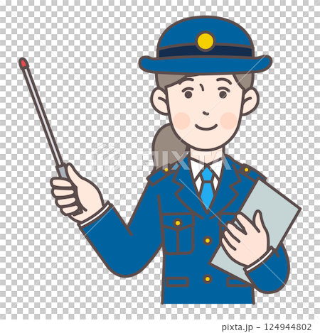 拿著指點桿的女警察 拿著指點桿的女警察 124944802
